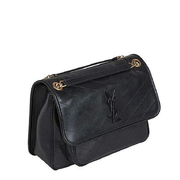 YSL Medium Niki in black calfskin, black logo & gold hardware. NWT - Picture 3 of 9